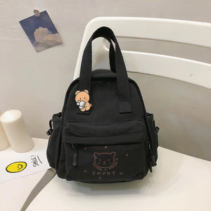 Small Canvas Girl Mini Backpack For Women Waterproof Travel Backpack