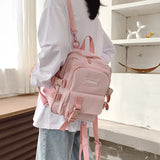 Small Canvas Girl Mini Backpack Waterproof Travel Bag School Tote Bow Bag