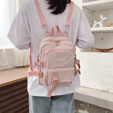 Small Canvas Girl Mini Backpack Waterproof Travel Bag School Tote Bow Bag