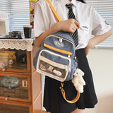 Small Canvas Girl Mini Backpack Waterproof School Bag for Girls