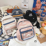 Small Canvas Girl Mini Backpack Waterproof School Bag for Girls