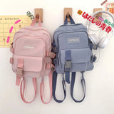 Small Canvas Girl Mini Backpack Waterproof Travel Bag School Tote Bow Bag