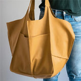 Soft Shoulder Bag Large Capacity PU Leather Handbags For Ladies