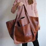 Soft Shoulder Bag Large Capacity PU Leather Handbags For Ladies