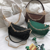 Stone Pattern Pu Shoulder Bag Chain Casual Ladies Bag
