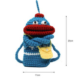 Student Knit Shoulder Bag with Flower