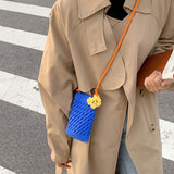 Student Knit Shoulder Bag with Flower