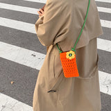 Student Knit Shoulder Bag with Flower
