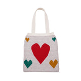 Student Knitting Totes Wool Shoulder Bag Casual Handbag