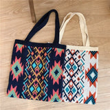 Student Knitting Totes Wool Shoulder Bag Casual Handbag