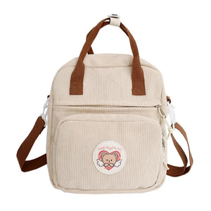 Corduroy Backpack Small Purse for Teenagers