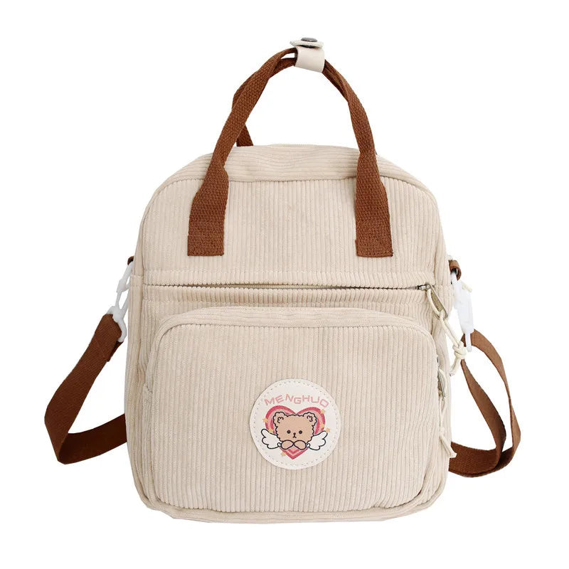 Corduroy Backpack Small Purse for Teenagers
