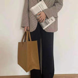 Casual Vintage Brown Tote Bag for Women
