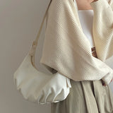 Vintage PU Leather Women Underarm Bag Large Capacity