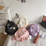 Waterproof Canvas Mini Backpack Women Travel School Bag