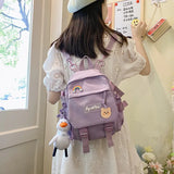 Waterproof Canvas Mini Backpack Women Travel School Bag