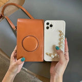 Small Pu Leather Shoulder Bags Girl Crossbody Bags Ladies Purses Wallet Brown
