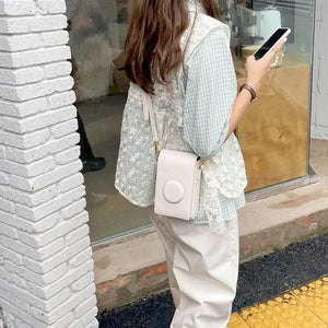 Small Pu Leather Shoulder Bags Girl Crossbody Bags Ladies Purses Wallet Brown