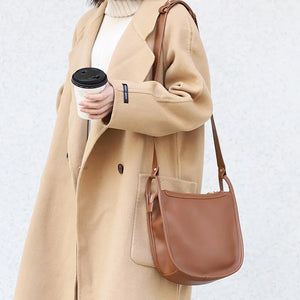Vintage Minimalist Leisure Shoulder Bags Semi Circle Handbags