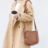 Vintage Minimalist Leisure Shoulder Bags Semi Circle Handbags