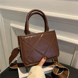 Women's Shoulder Bag Plaid Handbag Wide Strap Crossbody Bag