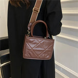 Women's Shoulder Bag Plaid Handbag Wide Strap Crossbody Bag