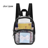 Women's Transparent PVC Backpack Waterproof Outdoor School Bag