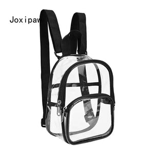 Women's Transparent PVC Backpack Waterproof Outdoor School Bag
