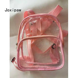 Women's Transparent PVC Backpack Waterproof Outdoor School Bag