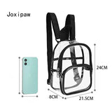 Women's Transparent PVC Backpack Waterproof Outdoor School Bag