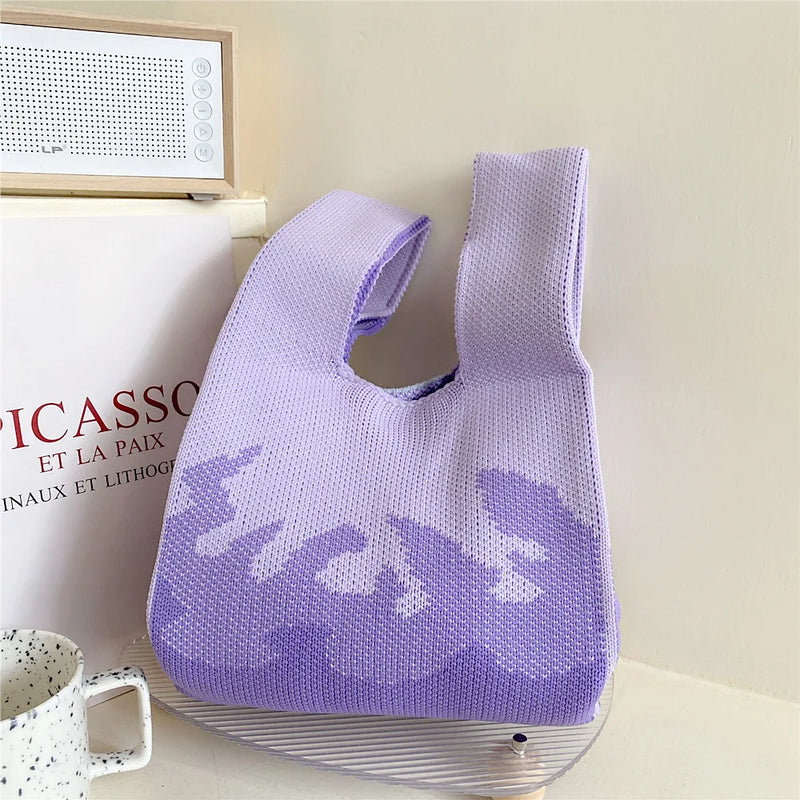 Female Shoulder Knitted Handbag Spring Summer Leisure