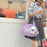 Heart Shoulder Bags for Girls Candy Tote Handbags Preppy Style Pink Purple
