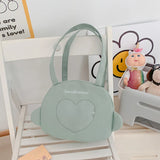 Heart Shoulder Bags for Girls Candy Tote Handbags Preppy Style Pink Purple