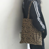 Ulzzang Leopard Canvas Bag Hip Hop Shoulder Bag Casual Messenger Bag