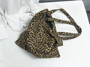 Ulzzang Leopard Canvas Bag Hip Hop Shoulder Bag Casual Messenger Bag