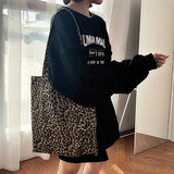 Ulzzang Leopard Canvas Bag Hip Hop Shoulder Bag Casual Messenger Bag