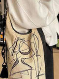 Women's Retro Shoulder Bag Graffiti Casual Bucket Bag