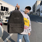 Canvas Travel Backpack Women High Capacity Zipper School Bag