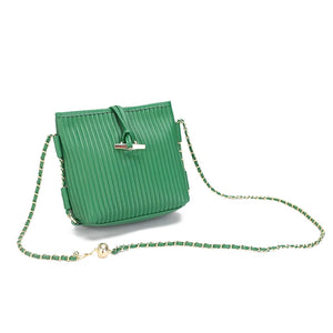 Western Style Texture Bucket Bag with Chains