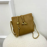 Western Style Texture Bucket Bag with Chains