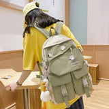 College Style Girl Backpacks Large Capacity Nylon Book Bags