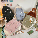 College Style Girl Backpacks Large Capacity Nylon Book Bags
