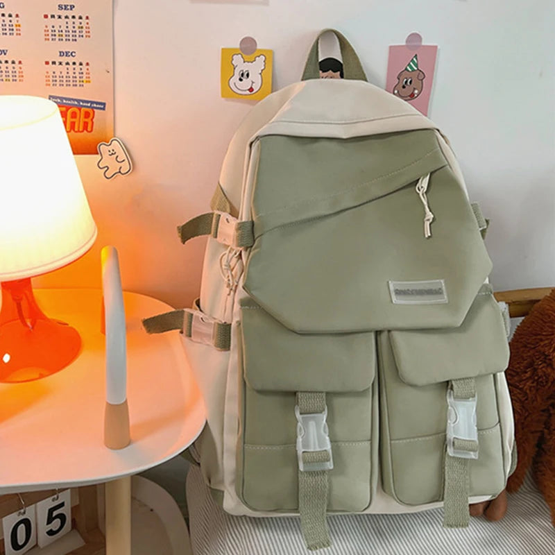 College Style Girl Backpacks Large Capacity Nylon Book Bags