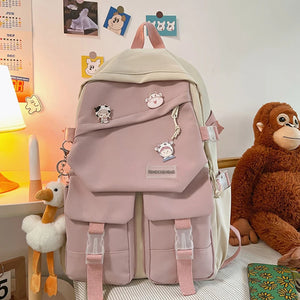 College Style Girl Backpacks Large Capacity Nylon Book Bags