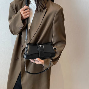 High Chains Shoulder Bags Retro Texture Messenger Bag
