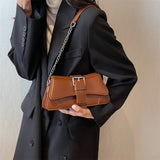 High Chains Shoulder Bags Retro Texture Messenger Bag