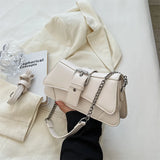 High Chains Shoulder Bags Retro Texture Messenger Bag