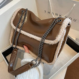 Large Capacity Woman Chains Shoulder Bags PU Leather Messenger Bags