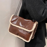 Large Capacity Woman Chains Shoulder Bags PU Leather Messenger Bags