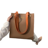 Large-Capacity Soft Leather Shoulder Bag Multicolore Tote